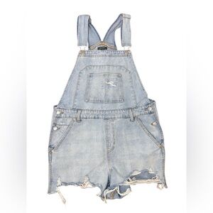 Wild Fable Sky Blue Distressed Overalls